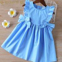 3-7Years Baby Girls Sleeveless Solid Color Bow Dress Clothes Kids Summer Princess Dress Children Party Ball Pageant Dress Outfit  by Hs2023