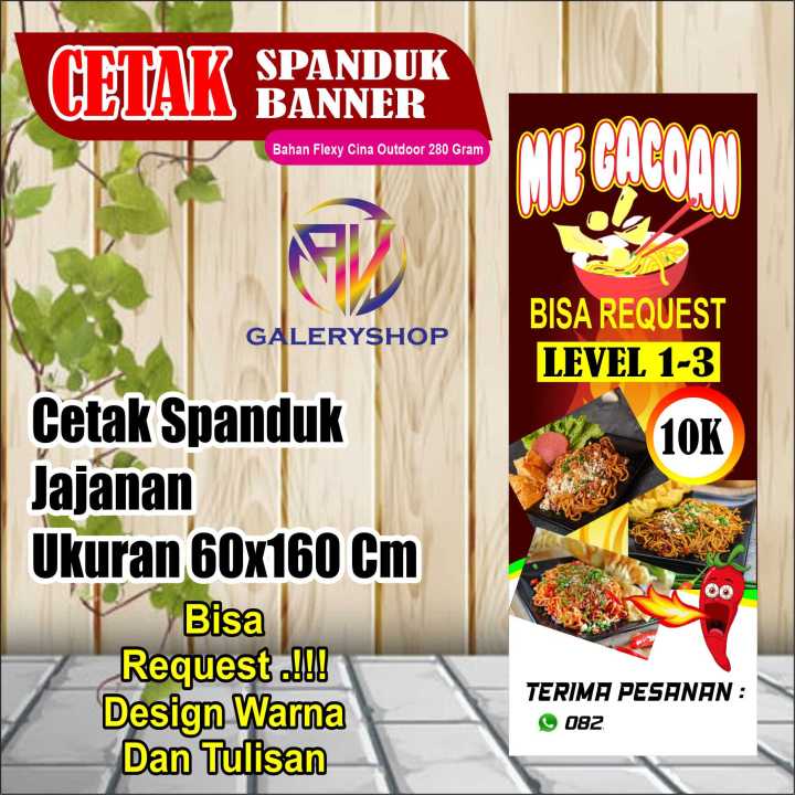 Cetak Spanduk Banner Mie Gacoan Jajanan Kekinian Dll Lazada Indonesia