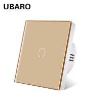 UBARO แผงผนังกระจกคริสตัลแบบเทมเปอร์มาตรฐาน EU/UK เซ็นเซอร์เต้าเสียบสาย USB ไฟระบบสัมผัสปุ่มไฟฟ้า1/2/3แก๊งค์220V