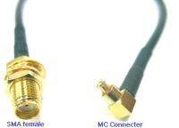 JP-MC2SMA-0.15M : Jumper MC-Card + RG174(L=15cm.) + SMA female bulkhead