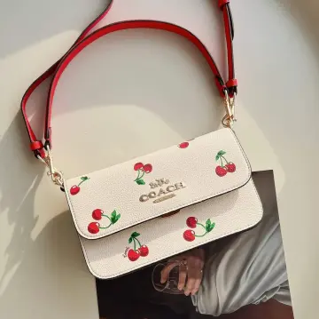 Coach (CF422) Mollie 22 Small Heart Cherry Print Coated Canvas