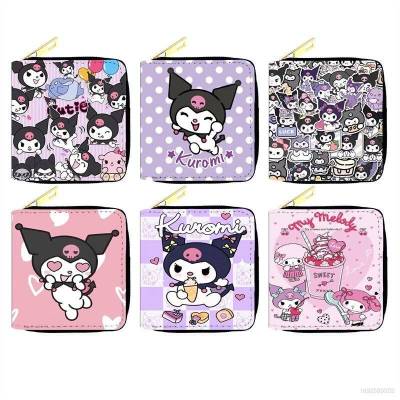 Gt2 กระเป๋าสตางค์ ใบสั้น หนัง PU ลายการ์ตูน Sanrio Kuromi น่ารัก ความจุขนาดใหญ่ ใส่บัตรได้หลายใบ สําหรับผู้หญิง นักเรียน