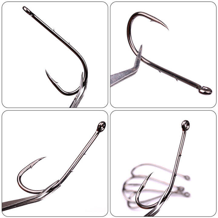 laogeliang-100ชิ้น-ล็อต-carbon-steel-fishing-hooks-head-big-crank-bass-hook-crank-หนาม-hook