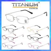 Titanium 100 % แว่นตา รุ่น 9091 กรอบเต็ม Rectangle ทรงสี่เหลี่ยมผืนผ้า ขาข้อต่อ วัสดุ ไทเทเนียม (สำหรับตัดเลนส์) กรอบแว่นตา สวมใส่สบาย น้ำหนักเบา ไม่ตกเทรนด์ มีความแข็งแรงทนทาน Full frame Eyeglass leg joints Titanium material Eyewear Top Glasses