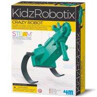 4M Kidzrobotix Crazy Robot ชุดหุ่นยนต์ประกอบ หุ่นยนต์เคลื่อนที่ สามารถเลี้ยวกลับได้ และพลิกตัวเมื่อถึงกำแพง ของเล่นเสริมทักษะ การประดิษฐ์