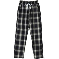 COD SDFERTREWWE 【Plus Size】New Oversized Mens Korean Style Fashion Loose Plaid Casual Ankle Pants Drawstring Elastic Waist Trousers for Men