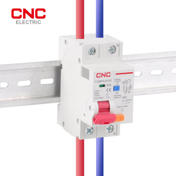 cnc-ycb6hln-63-230โวลต์5060เฮิร์ต-rcbo-30ma-mcb-ตกค้างในปัจจุบันตัดวงจร16202532405063a-กว่าการป้องกันการรั่วไหลในปัจจุบัน