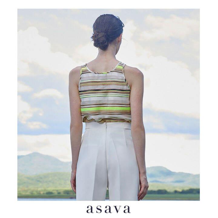 asava-aw21-multi-stripes-tank-top-เสื้อผู้หญิง-อาซาว่า-คอกลม-แขนกุด