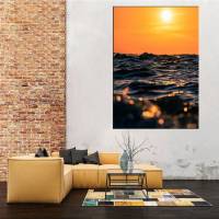 Sunset Over Sea โปสเตอร์โบกมหาสมุทรผ้าใบ Sunset Sky PrintHoliday ของขวัญ,พิมพ์ผ้าใบ,ภาพถ่ายที่กำหนดเอง,ภาพถ่ายงานแต่งงาน,ภาพถ่ายครอบครัว,1ชิ้นไม้ภายในกรอบหรือ Frameless