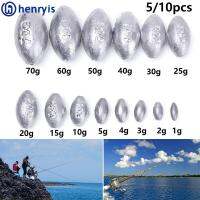 HENRYIS 5/10Pcs กระสุนกลม น้ำหนักเพิ่มเติม น้ำหนัก รูปมะกอก Sinker ตกปลาตะกั่วตก ขั้วต่อตะขอ