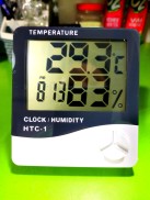 Nhiệt ẩm kế điện tử LCD HTC-1 đo nhiệt độ độ ẩm kiêm đồng hồ báo thức.