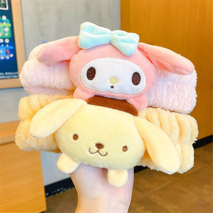 sanrio-mymelody-kuromi-cinnamorol-headband-hair-accessories-plush-hairband-cartoon-hairband-cute-shampoo-hair-band