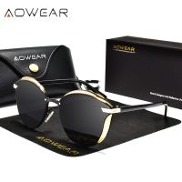 AOWEAR ตาแมวกระจกผู้หญิงแว่นตากันแดดตาแมวสำหรับผู้หญิงเฉดสีแฟชั่น