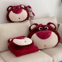 Lotso ผ้าห่มนอนเครื่องปรับอากาศสำนักงานหมอนอิงหมอนน่ารักตุ๊กตาผ้ากำมะหยี่ขนาดใหญ่รูปการ์ตูนอะนิเมะของเล่นเด็ก