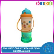 Bình nước ống hút kèm hộp đựng ăn dặm cho bé AMI Thái Lan 300ml AM55418