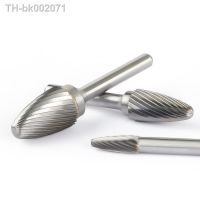 ☼ Carbide Metal Woodworking Wood Carving Grinding Head Single Slot Tungsten Steel F-type Curved Round Head Rotary Boring Cutter