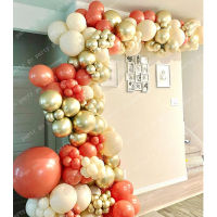 143pcs Coral Balloons Garland Kit Blush Chrome Gold Latex Globos For Wedding Anniversary Birthday Party Decorations Baby Shower