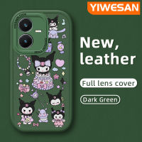 YIWESAN เคสสำหรับ Vivo Y22 Y22s ลายการ์ตูนน่ารักสีม่วง,เคสโทรศัพท์หนังนิ่มดีไซน์ใหม่ลายเค้กเคสป้องกันกล้องกันกระแทกกันลื่นสีตกเคสเนื้อนิ่มทนทานต่อการเสียดสี