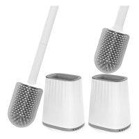 2 Pack Silicone Toilet Brush,Toilet Bowl Brushes and Holder for Bathroom, with Ventilated Drying Holder