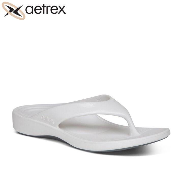 aetrex white sandals