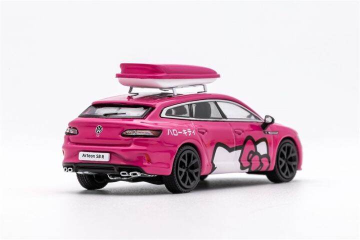 gcd-1-64-cc-arteon-r-shooting-brake-hunting-edition-pink-cartoon-lhd-diecast-model-car