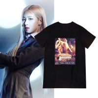 【】6nZi ก่อน 27 เสื้อยืด ROSÉ BLACKPINK เสื้อยืดผ้า Cotton 100% ไม่หด ไม่ย้วยBlack Pink  PYO3