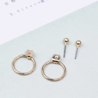 Fashion Bohemian Vintage Earrings Jewelry Cute Gold Color Geometric Round Metal Stud Earrings Best Gift for Women Girl