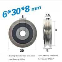 6*30*8mm V Groove groove All steel wire Pulley Z6 guide track embedded bearing pulley TU TV0630 Sliding track roller pulley