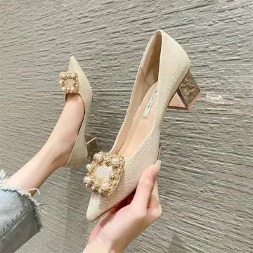 Gold pearl clearance heels