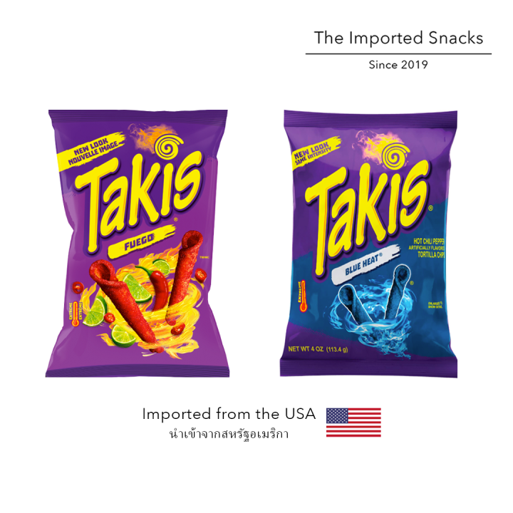 ขนม Takis Blue Heat/Fuego ขนมข้าวโพดอบกรอบ (28g.) นำเข้าจาก USA 🇺🇸