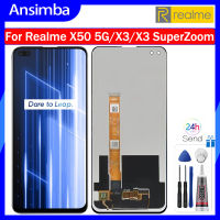 Ansimba จอ LCD ขนาด6.6นิ้วของแท้สำหรับ Realme X3ซูเปอร์ซูม/ X3 Realme/X50 5G หน้าจอสัมผัส LCD RMX2085ชุดดิจิไทเซอร์สำหรับ Realme X3 SuperZoom RMX2086หน้าจอ LCD สำหรับ Realme X3 X50 RMX2142 5G RMX2081 RMX2083 LCD RMX2144