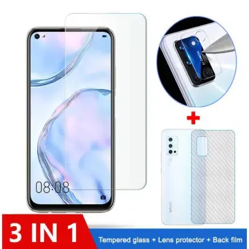 Ibywind Screen Protector For Xiaomi Poco X3/X3 Pro,with 2Pcs Tempered  Glass,1Pc Camera Lens Protector,1Pc Backing Carbon Fiber Film [Fingerprint