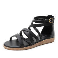 ผู้หญิง Boho รองเท้าแตะรองเท้าเวดจ์ทอโรมันขนาดใหญ่