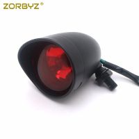 ZORBYZ Motorcycle Black Bullet Rear Stop Tail Brake Light For Cafe Racer Cruisers Chopper Custom