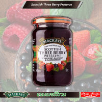 Mackays Scottish Three Berry Preserve แยมเบอร์รี่รวม 340g. คัดสรรสิ่งที่ดีที่สุด สตรอเบอร์รี่ ราสเบอร์รี่ แบล็คเคอร์แรนท์ เนื้อเน้นๆ จากสก๊อตแลนด์