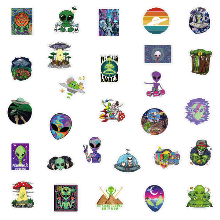 103050pcs-psychedelic-alien-cool-graffiti-stickers-decals-kids-toy-luggage-laptop-phone-guitar-car-wall-diy-waterproof-sticker