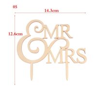 【✱2023 HOT✱】 sichu74707 เค้กแต่งงานไม้วินเทจ "นายและนาง" 1ชิ้นต่อตัวอักษรไม้ผิวหยาบอุปกรณ์ของตกแต่งเค้กแต่งงานการหมั้นแบบ Diy