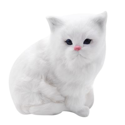 Realistic Cute Simulation Stuffed Plush White Persian Cats Toys Cat Dolls Table Decor Kids Boys Girls