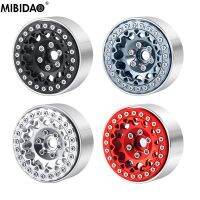 MIBIDAO 4Pcs 1.9 inch Beadlock Wheel Rims &amp; Outer Rings for 1/10 RC Crawler Car Axial SCX10 90046 AXI03006 TRX4 D90