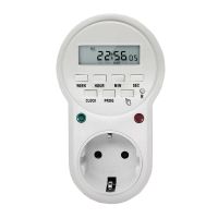 【100%-New】 Timer Switch Socket Digital LCD Power EU FR BR Plug Kitchen Timer Timer ประหยัดพลังงานสวิตช์เวลาที่ตั้งโปรแกรมได้ Relay