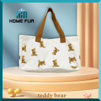 Home Fur กระเป๋าผ้าแคนวาส สกรีนลายหมี กระเป๋าผู้หญิง กระเป๋าถือ รุ่นใหม่พร้อมส่งในไทย