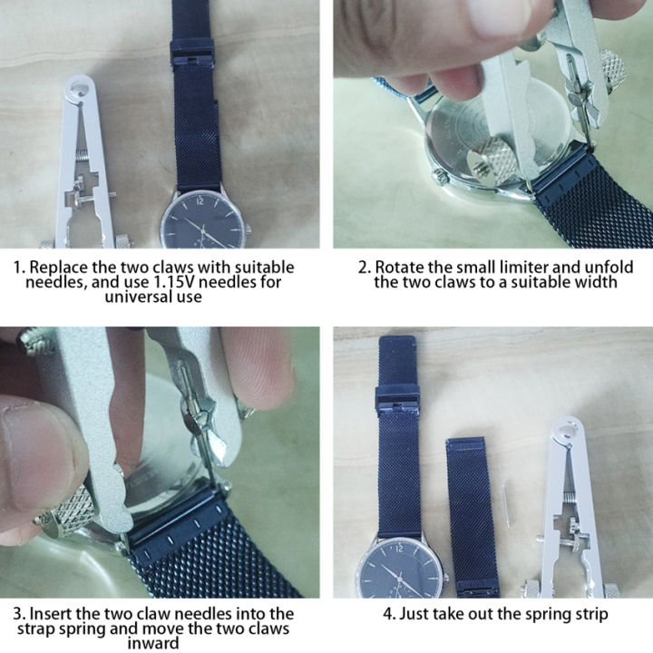 คีมสปริงนาฬิกาข้อมือชนิด-v-แถบสปริงอุปกรณ์กำจัดเปลี่ยนสายสายนาฬิกาอุปกรณ์กำจัดสำหรับช่างซ่อมนาฬิกา