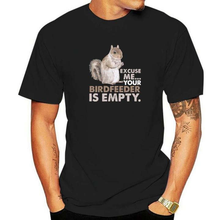 squirrel-excuse-me-your-birdfeeder-is-empty-t-shirt-top-t-shirts-classic-preppy-style-cotton-men-tops-shirt-simple-style