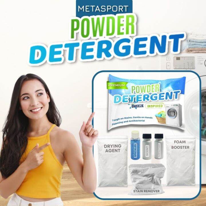 Metasport Premium Powder Detergent Kit 5kg with Complete Raw Materials DIY Laundry Care Hand