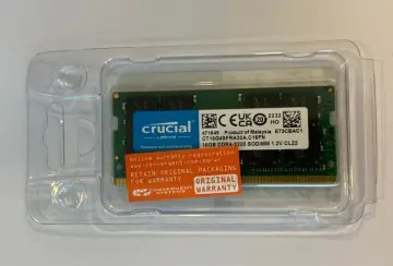 Crucial 16GB DDR4 3200MHz PC4-25600 SODIMM RAM 1Rx8 Laptop Memory  CT16G4SFRA32A