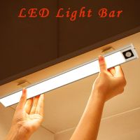 LED Human Body Sensor Light Bar Smart Magnetic Absorption Self-adhesive Night Lamp USB Rechargeable Wardrobe Cabinet Light Strip Ceiling Lights