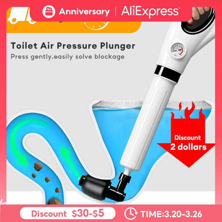 Toilet Sewer Dredge Clogged Remover Toilet Plungers Drain High Pressure