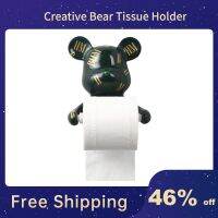 Violent Bear Rall Paper Towel Toile Holder Figurines Nordic Animal Hanging Tissue Box Holder Rack Interior Modern Wall Decor