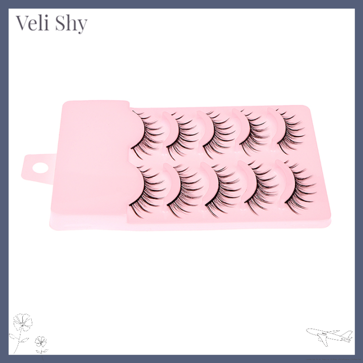 veli-shy-อุปกรณ์ขนตาปลอมแบบยาวแต่งที่ต่อขนตาแต่งตาหนาไขว้อย่างเป็นธรรมชาติ5คู่