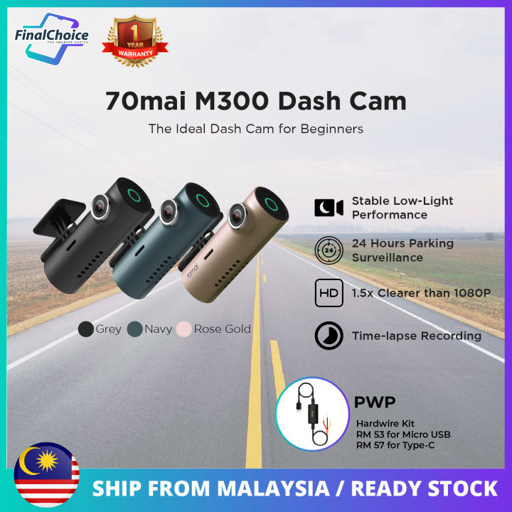 70mai M300 Dash Camera Recorder Gray 24H Parking Mode WIFI & App